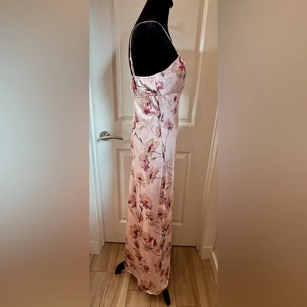 NWT Thirty Thirty Floral blush pink maxi dress with lace shrug - S - Picture 6 of 12